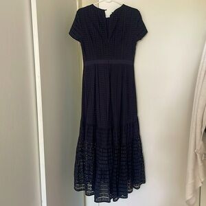 Navy blue lace banana republic dress